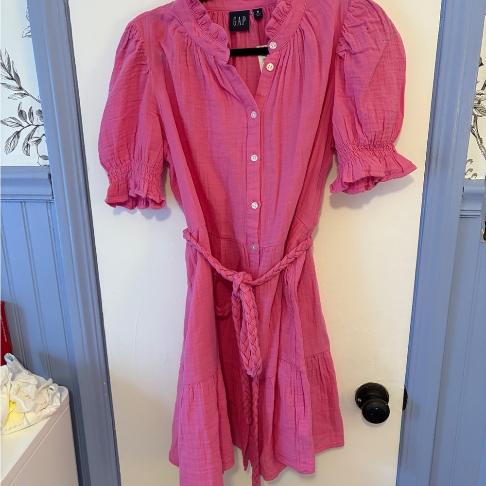 GAP Pink Button-Up Dress
